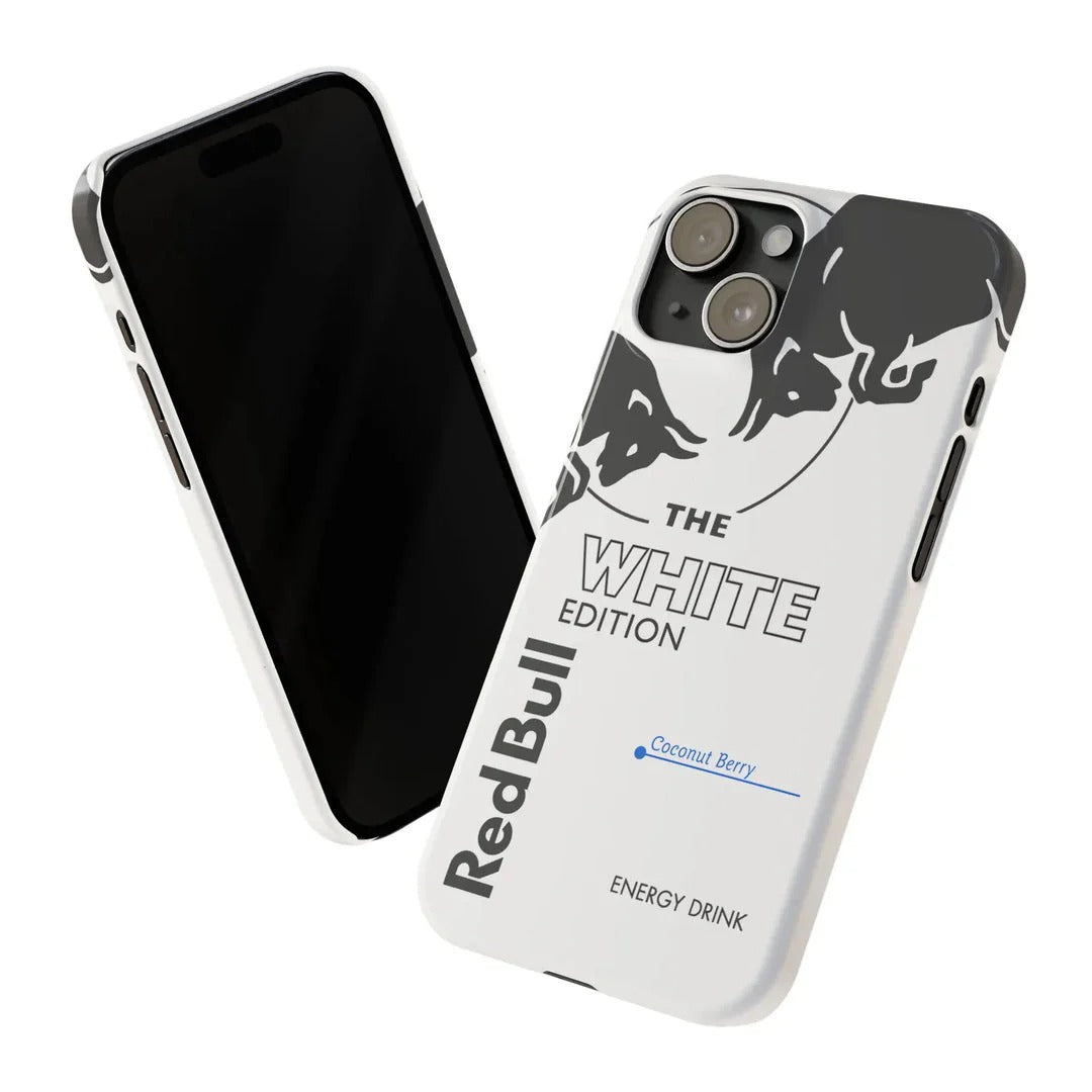 Phone case with Red Bull branding on a white background